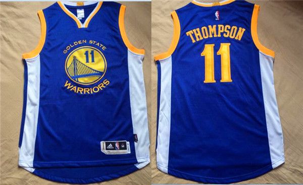 Men NBA Golden State Warriors 11 Thompson Blue Jerseys